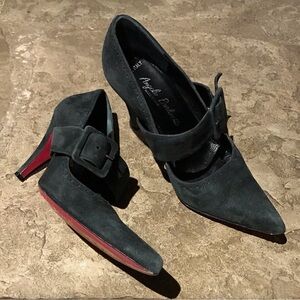 6  Dark Gray Suede Mary Janes